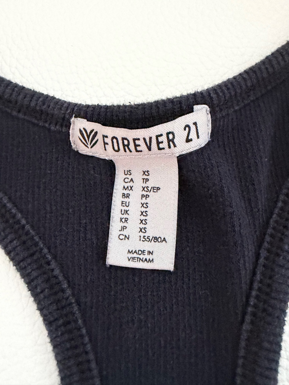 Forever 21 Navy Ribbed Racerback Crop Tank - Picture 2 of 3